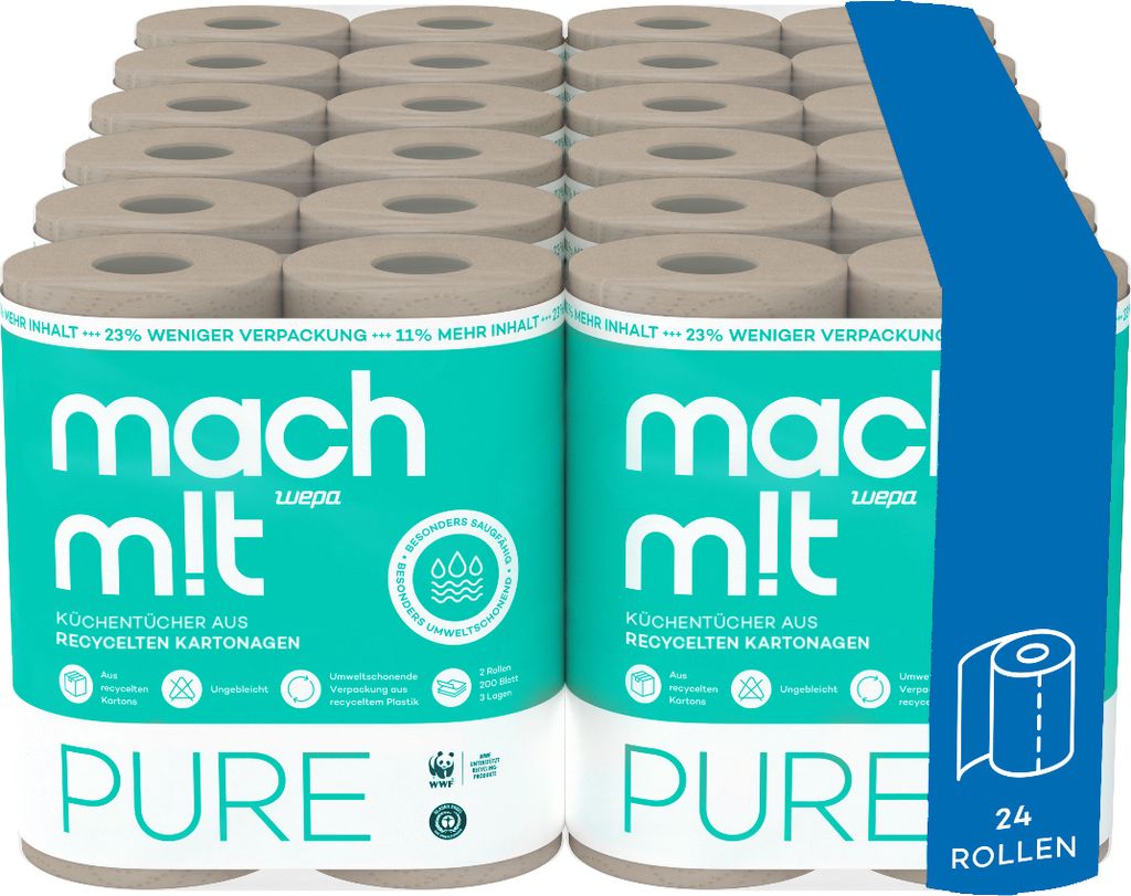 mach m!t PURE Küchenrolle Vorrats-Pack mit 24 Rollen - frei Produktbild 1