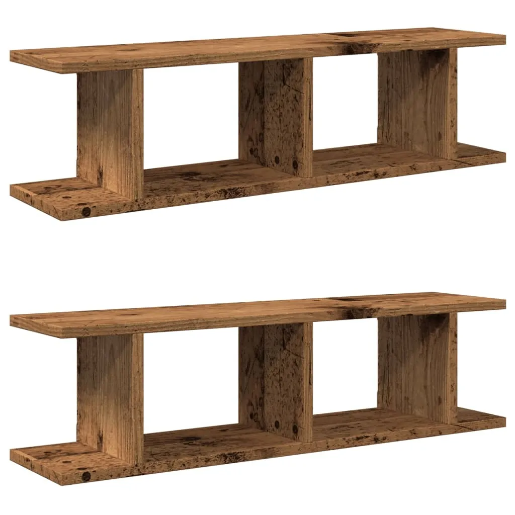 2 Mensole Parete 90cm Legno Recuperato vidaXL | Scaffali Sospesi