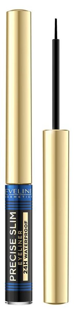 Eveline Cosmetics Precise Slim – langanhaltender, präziser Eyeliner, Vinyl black, long-lasting – 42er Karton