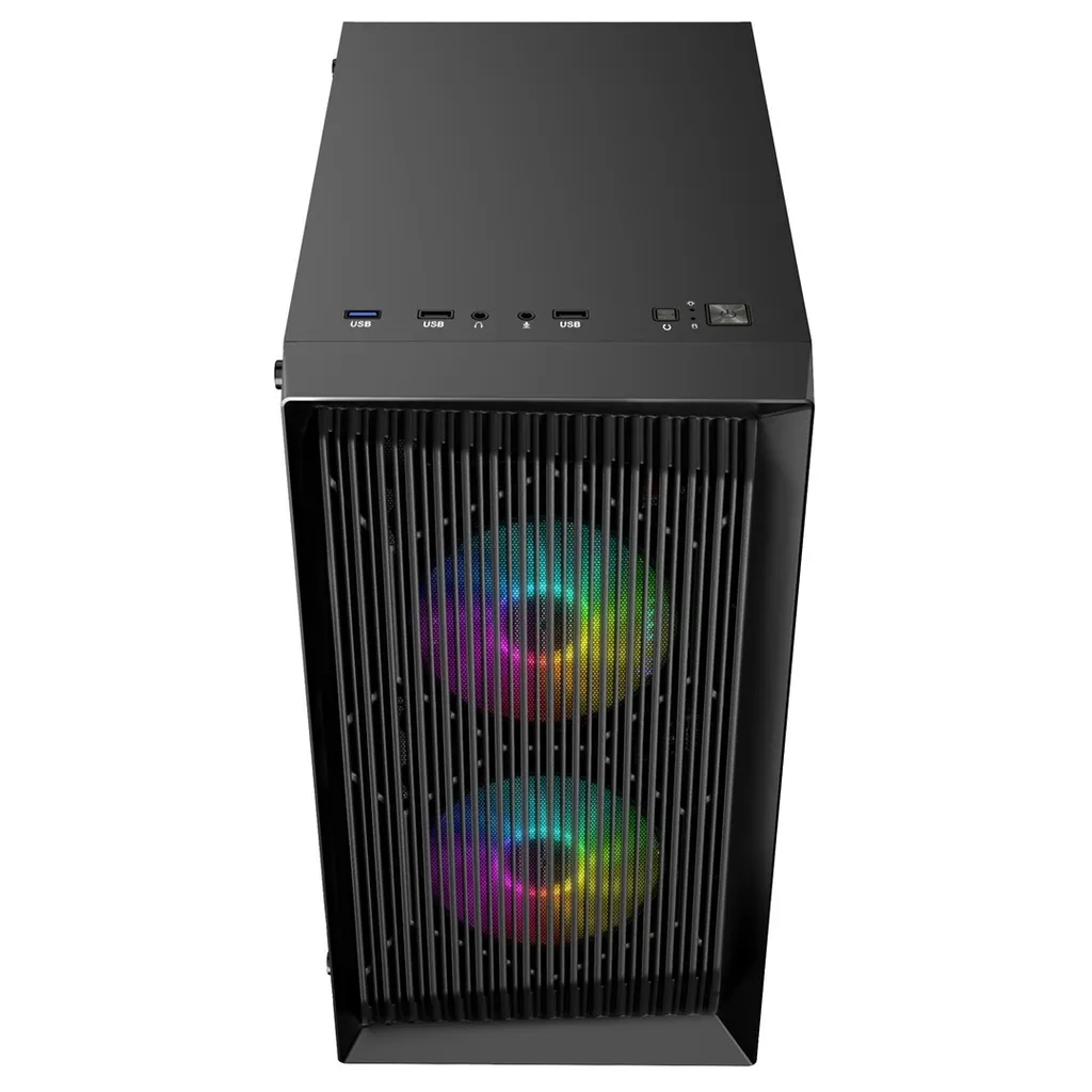 Logic Atos ARGB Boîtier PC Micro-ATX Mini Tour USB 3.0 Châssis Noir - 9