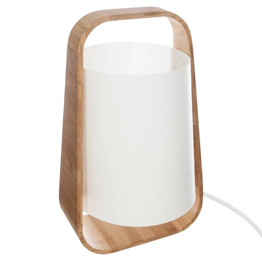 Lampe sur pied en bambou avec abat-jour E14 design naturel 120cm