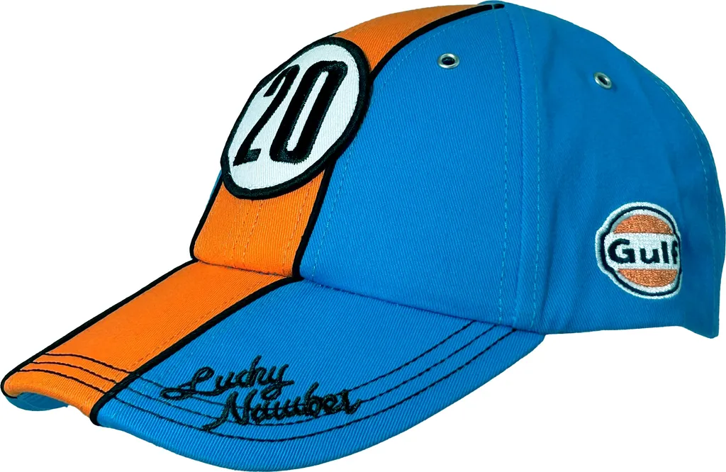 Gulf 20 Lucky Number Cap Blu Cobalto - Grandprix Original Racing Legend