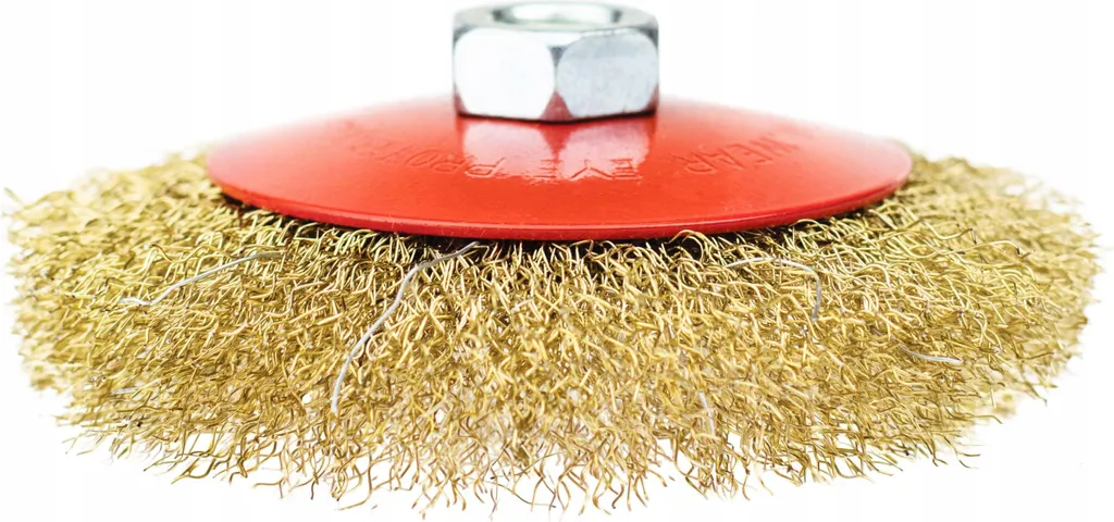 Spazzola per trapano in ottone con disco in acciaio M14