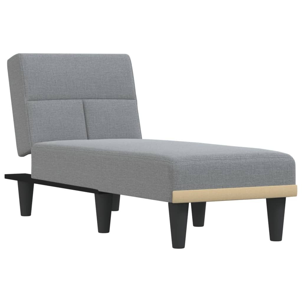 Chaiselongue Stoff Hellgrau 55 x 140 x 70 cm (B x T x H) mit Schaumstofffüllung, 3 Positionen