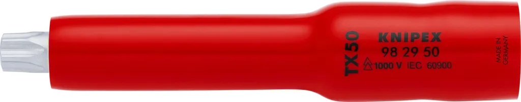 KNIPEX 98 29 50 Douille Isolée 3/8 Pouce pour Vis TX50 Longueur 117 mm
