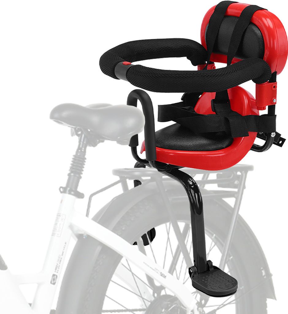 Elektroautositz Kinder hinten Vollkreis Elektroroller Fahrrad Baby Babysitz Rücksitz, Rot