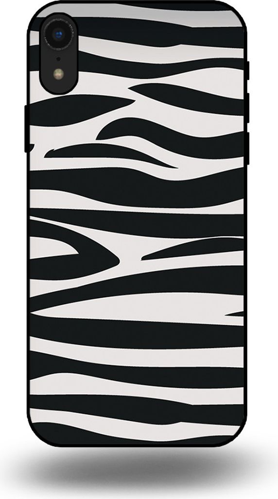 Smartphonica Handyhülle passend für iPhone Xr mit Zebradruck - TPU Rückseitenhülle mit Zebradruck Design - Schwarz Weiß