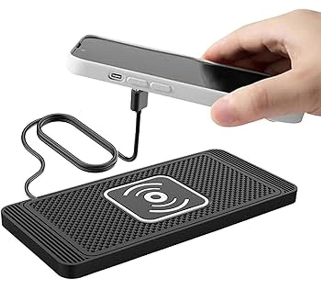 15W Kabelloses Auto Ladegerät Qi, Anti-Rutsch Wireless Charger mit Dual Coil, für iPhone 17/16/15/14, Samsung S23/S22, inkl. 1m Kabel