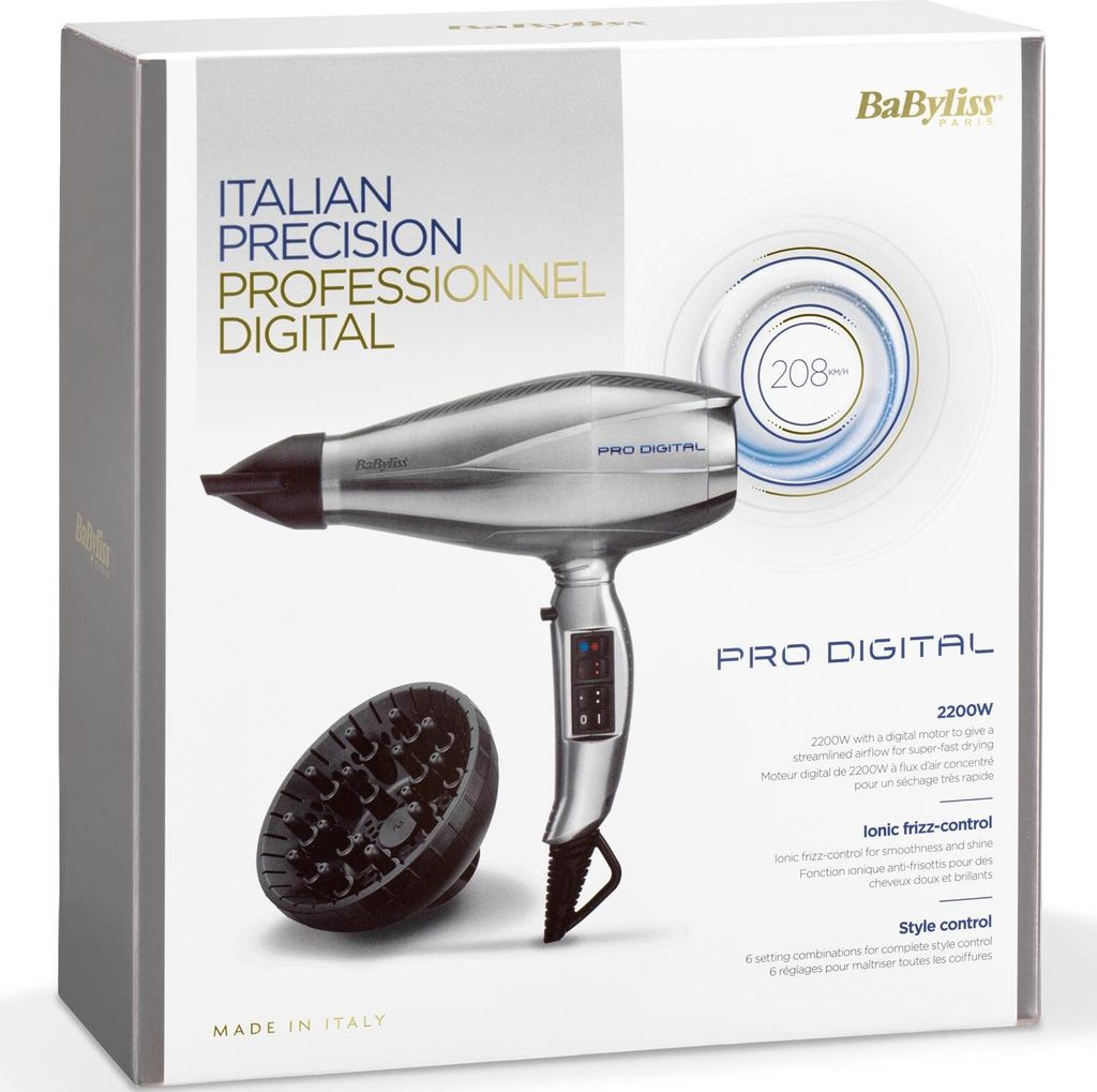 BaByliss Pro Digital Gris, Argent 2200 W Image du produit 