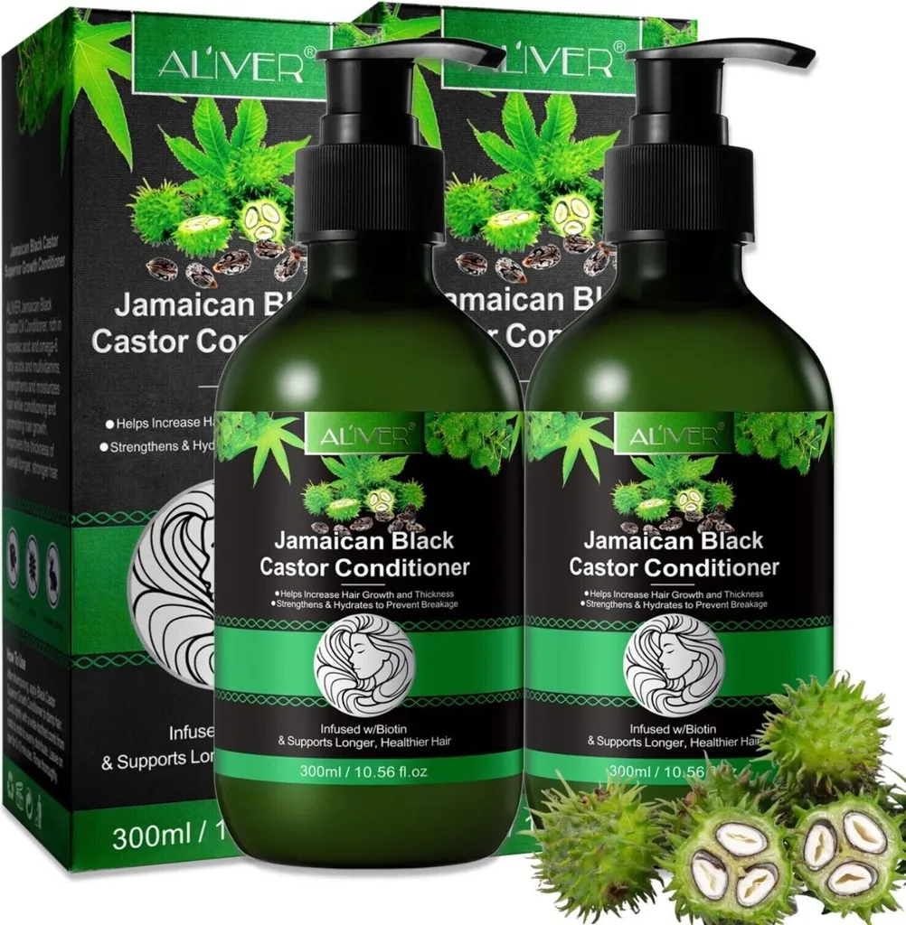 Set 2x300ml Balsamo Vegan Crescita Capelli Olio Ricino Bio