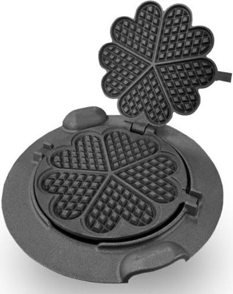 Waffeleisen aus Gusseisen Herzförmige Waffeln 24cm/33cm Grill Garten Küche