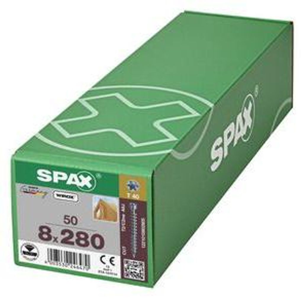 Spax Holzbauschrauben 8.0 x 280 mm TX 40 Zylinderkopf - 50 Stk.