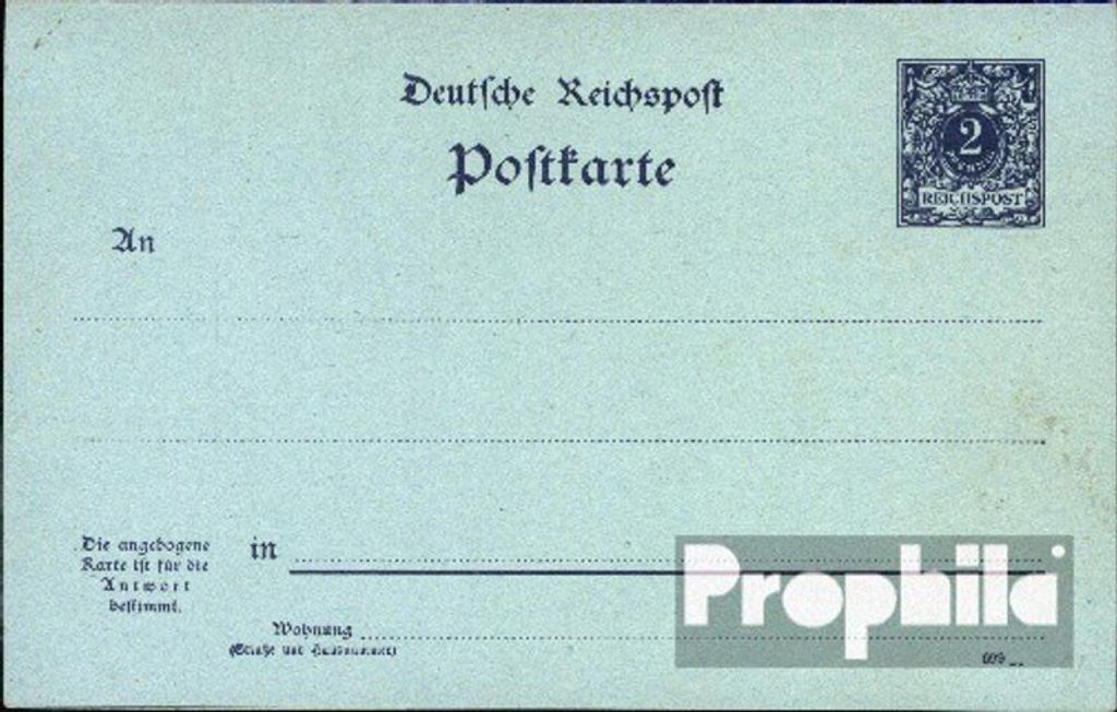 Belege Ganzsachen Deutsches Reich 1900 P41II Amtliche Postkarte Ziffer