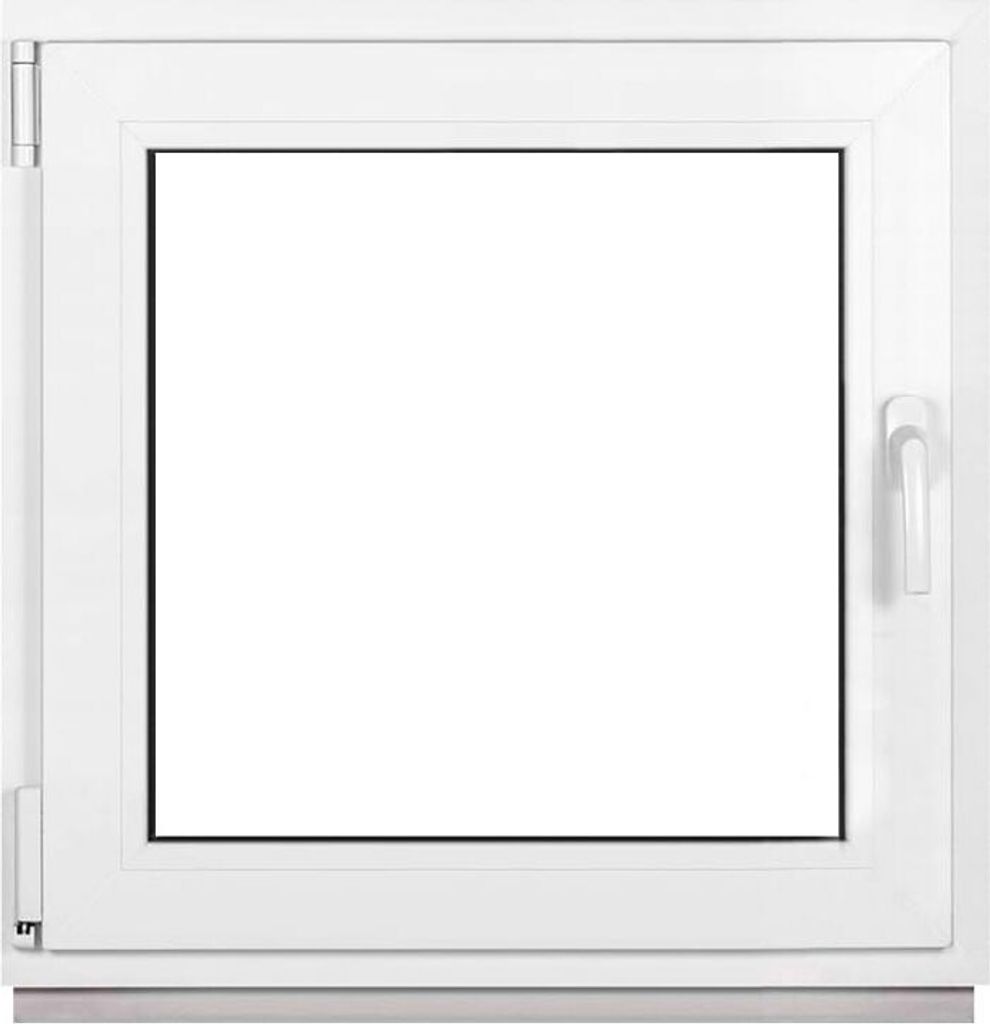 A white framed window on a white background.