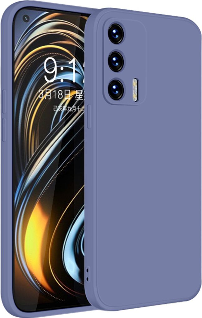 OPPO Realme GT Hülle, LaimTop Slim Liquid Silikon Gel Gummi Schutzhülle für OPPO Realme GT Grau