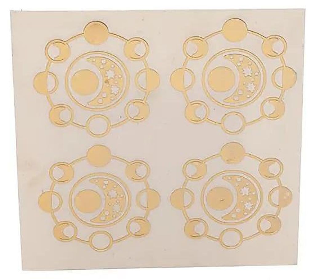 Metallaufkleber Mondphasen Gold 4x - 4cm 2er Set