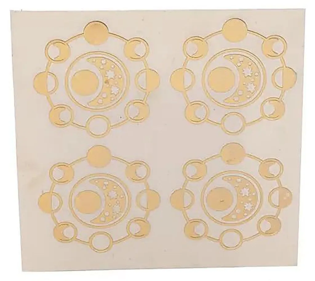 Sticker Métallique Phase de Lune Doré 4cm pour Décoration ésotérique 2x