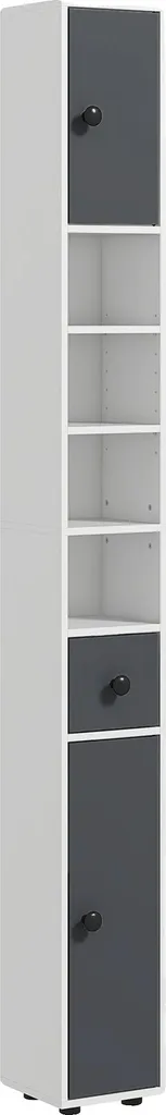 Colonne de salle de bain grise design moderne, montage facile - SLIM 150