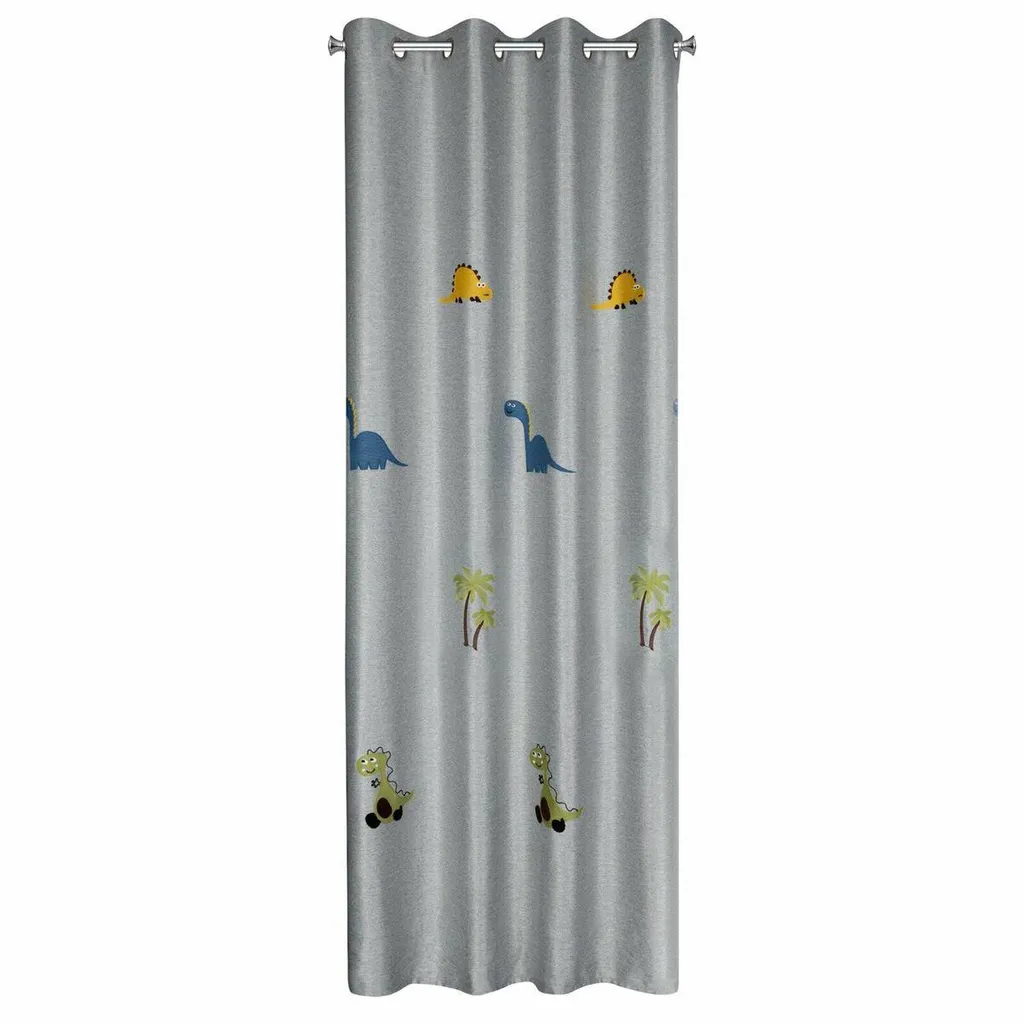 Rideau pour chambre de garçon thème dinosaure 140x250 prêt à poser