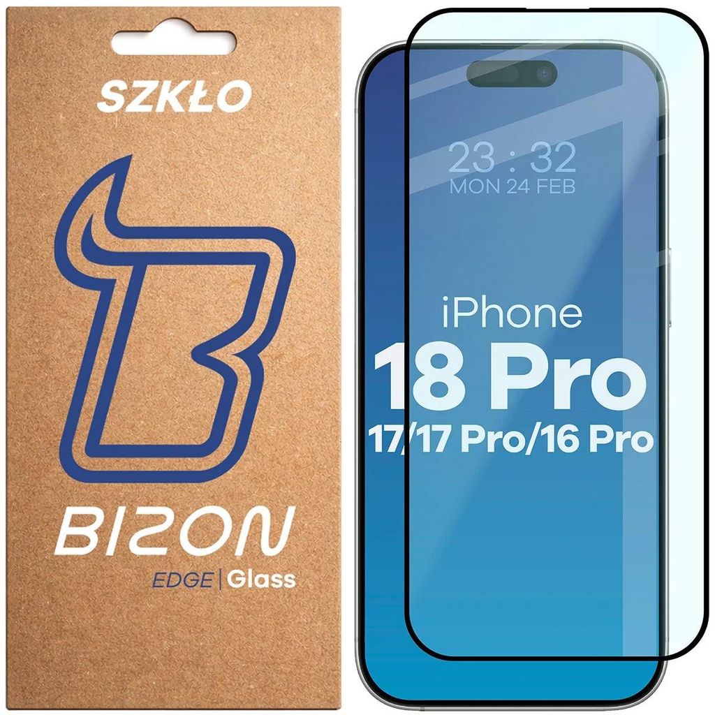 Szkło hartowane Bizon Glass Edge 2 do iPhone 16 Pro, czarna Produktbild 