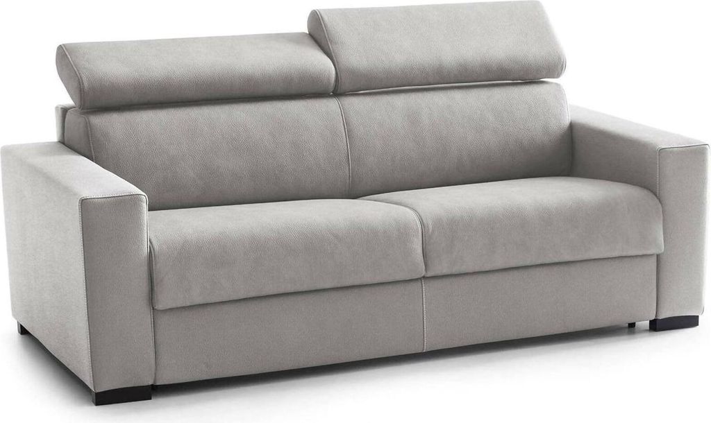 Festes Sofa Susanna, 3-Sitzer-Sofa, 100% Italy, Sofa-Wohnzimmer, aus gepolstertem Stoff, mit verstellbaren Kopfstützen und schlanken Armlehnen, Cm...