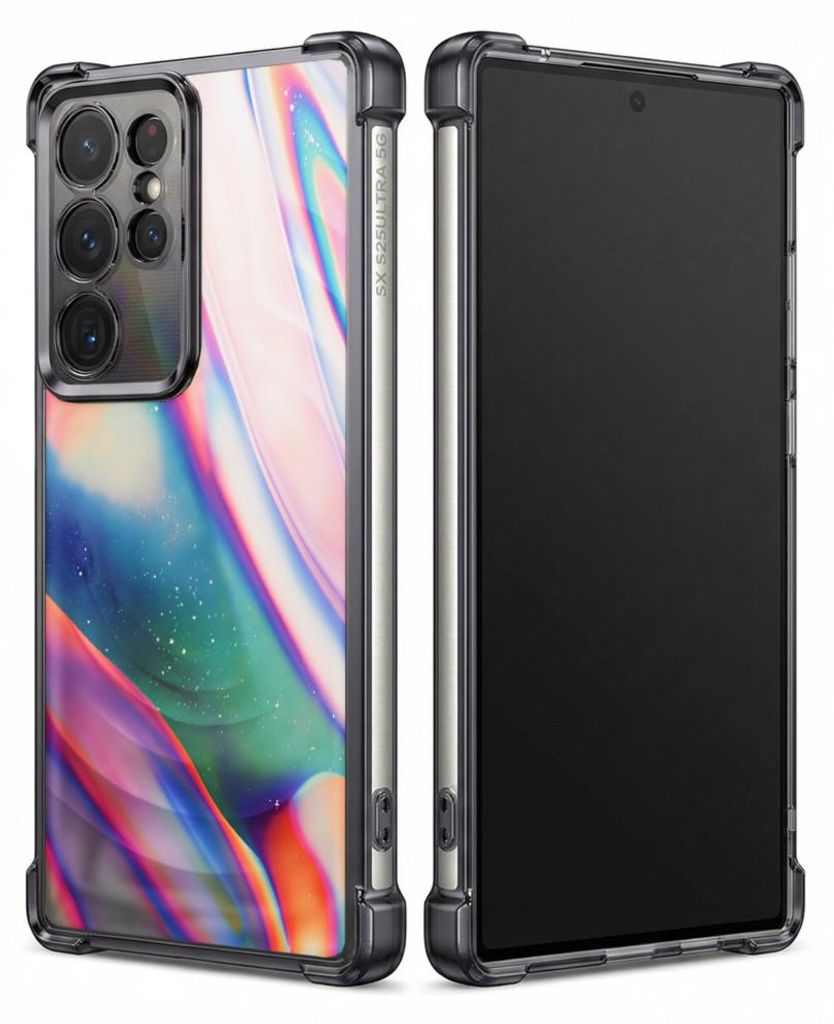 Personalisierte Hülle mit Bild für Samsung Galaxy S26 Elektroplattiert TPU Stoßdämpfer Handyhülle mit Farbenfrohes abstraktes Wellenmuster