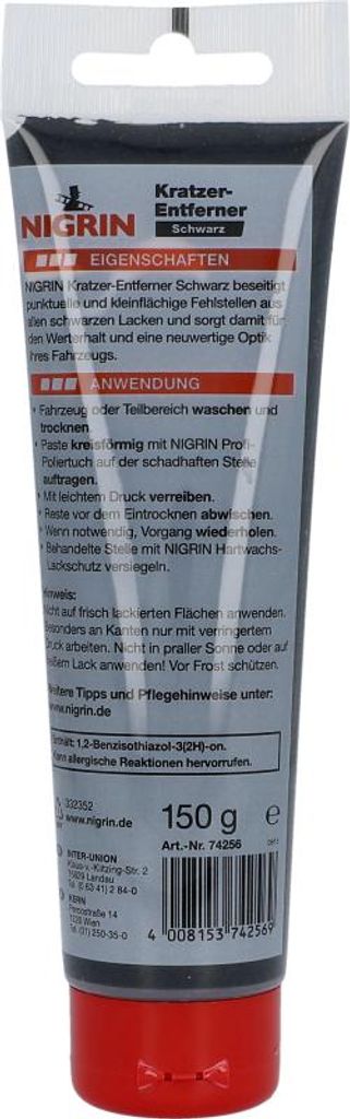 NIGRIN Kratzer-Entferner Politur-Paste schwarz 150g