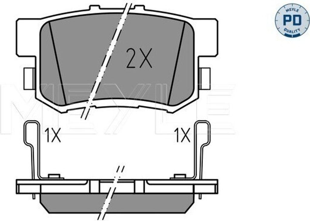 MEYLE 025 237 3615/PD Bremsbeläge Hinten für HONDA CR-V II (RD) FR-V (BE)