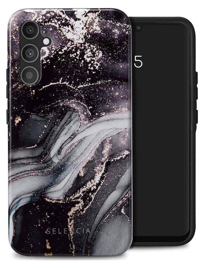 Selencia Vivid Back Cover Samsung Galaxy A34 (5G) - Chic Marble Black