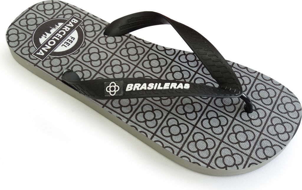 BRASILERAS Herren Zehensandalen mit rutschfester Sohle bequem schuhe strand/schwimmbad/stadt schwarz 43/44 EU - UBFBCNM