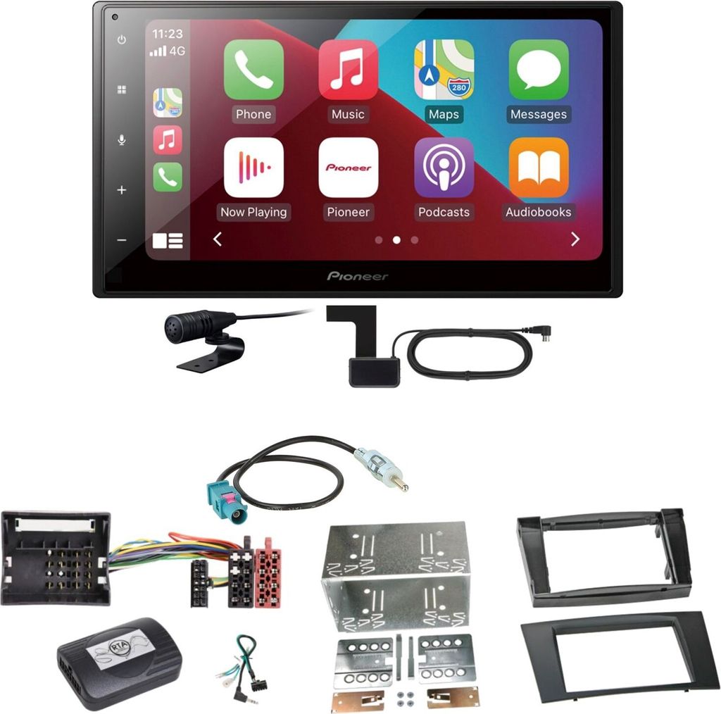 Pioneer SPH-DA160DAB Android Auto CarPlay Einbauset für Mercedes W211 CLS W219
