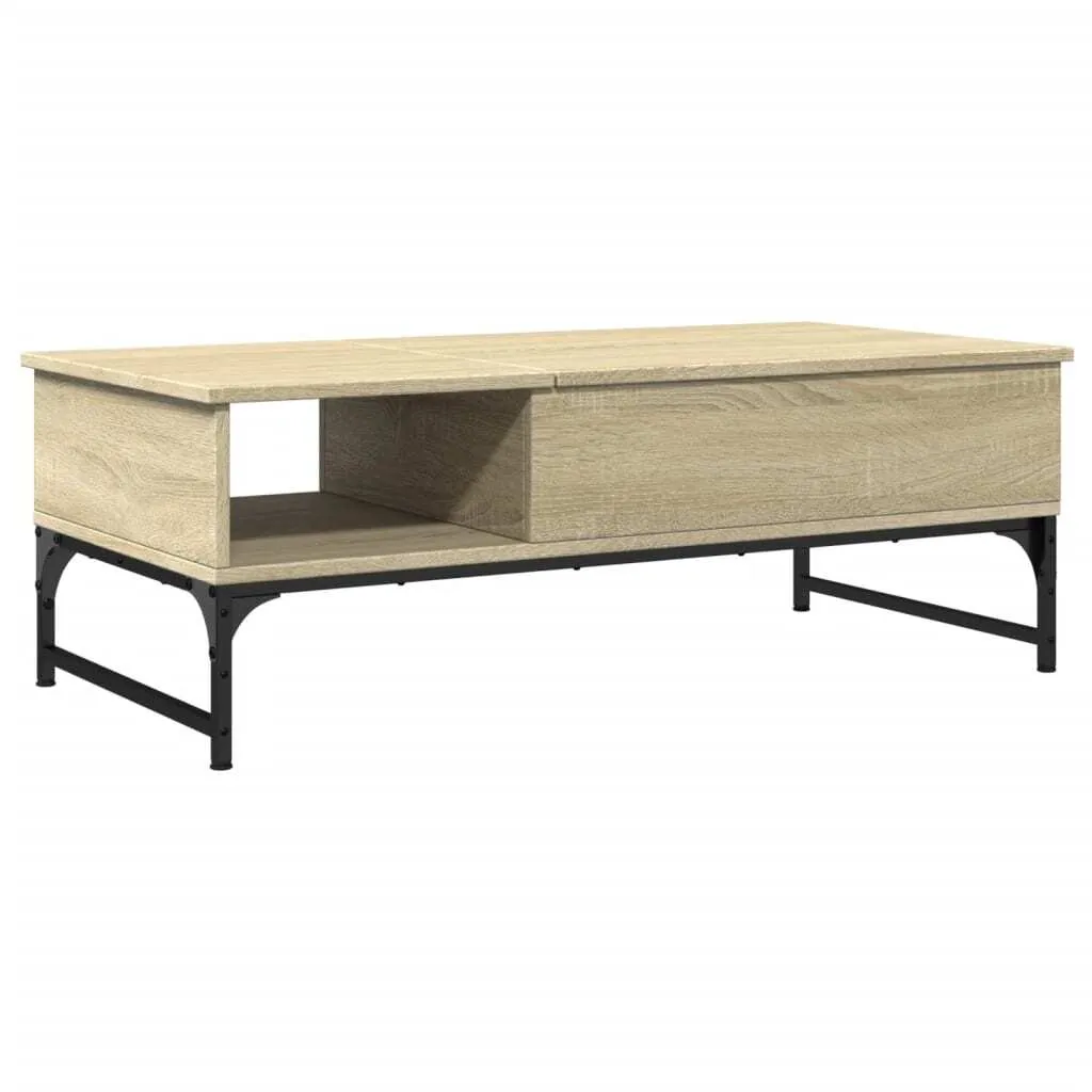 Tavolino da caffè Sonoma oak 100x50x35 cm materiale a base di legno e metallo