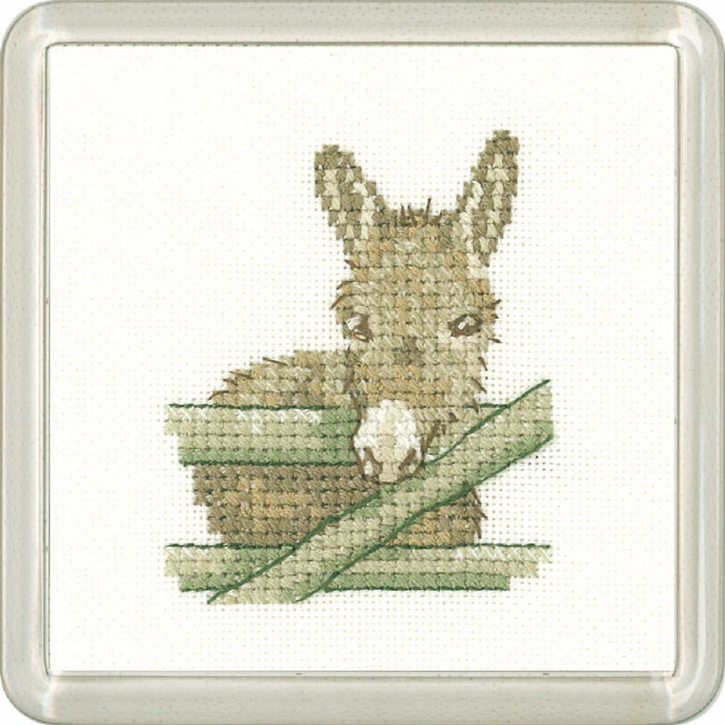 Heritage Kreuzstich Set Aida "Esel (A)", Zählmuster, CFDO1445-A, Coaster size 7,5x7,5cm