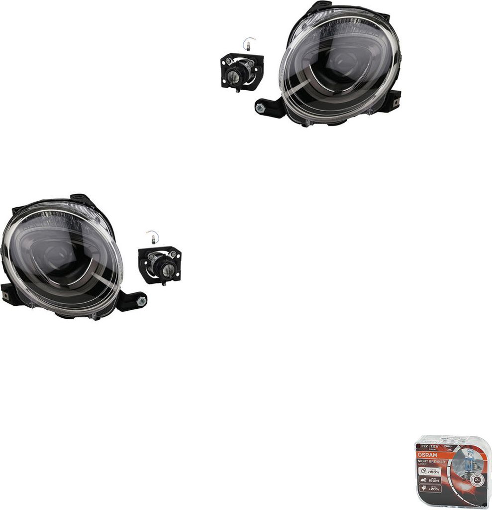 Scheinwerfer + Osram Night Breaker Laser passend für Fiat 500 312 07/15- scheinw. 52007418 0000052007418 0000052088871 0000052129441 52088871 5 Johns