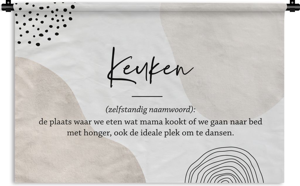 MuchoWow Wandteppich Wandbehang Küche - Mutter - Zitate - Definition Küche - Sprichwörter 120x80 cm Tapisserie Dekoration Wandtuch - Wanddekor...