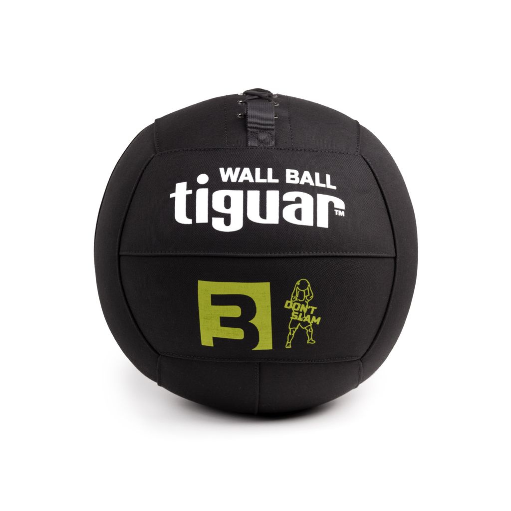tiguar Wall Ball 3 kg Medizinball für Functional Training, Cross-Training, Rehabilitation, Durchmesser 32 cm, rutschfest, schwarz