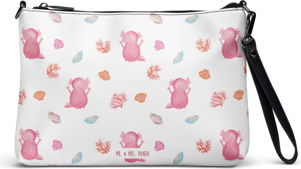 Mr. & Mrs. Panda Handtasche Axolotl Hurra - Weiß - Geschenk, Lurch, Umhängetasche, Freude, Fröhlich, Damen, Axolot, Clutch, Tasche