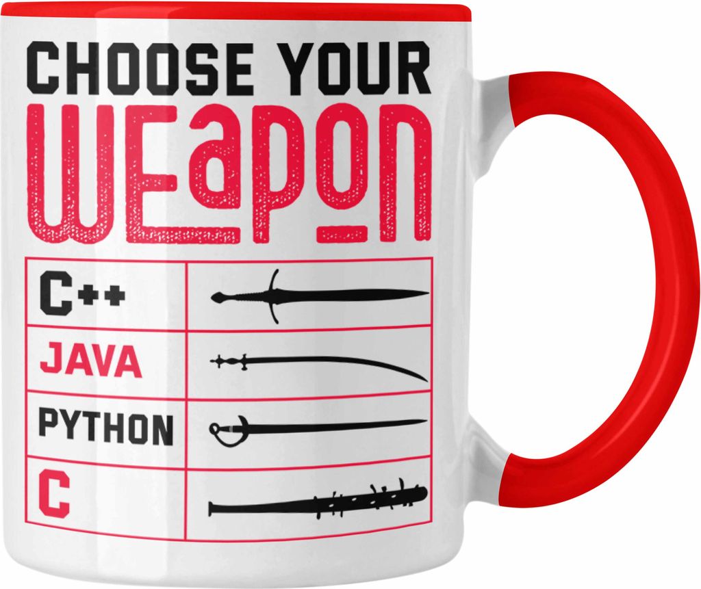 Trendation - Prorgammierer Tasse Geschenk Programmiersprachen Nerd Geschenkdiee Informatiker Spruch (Rot)