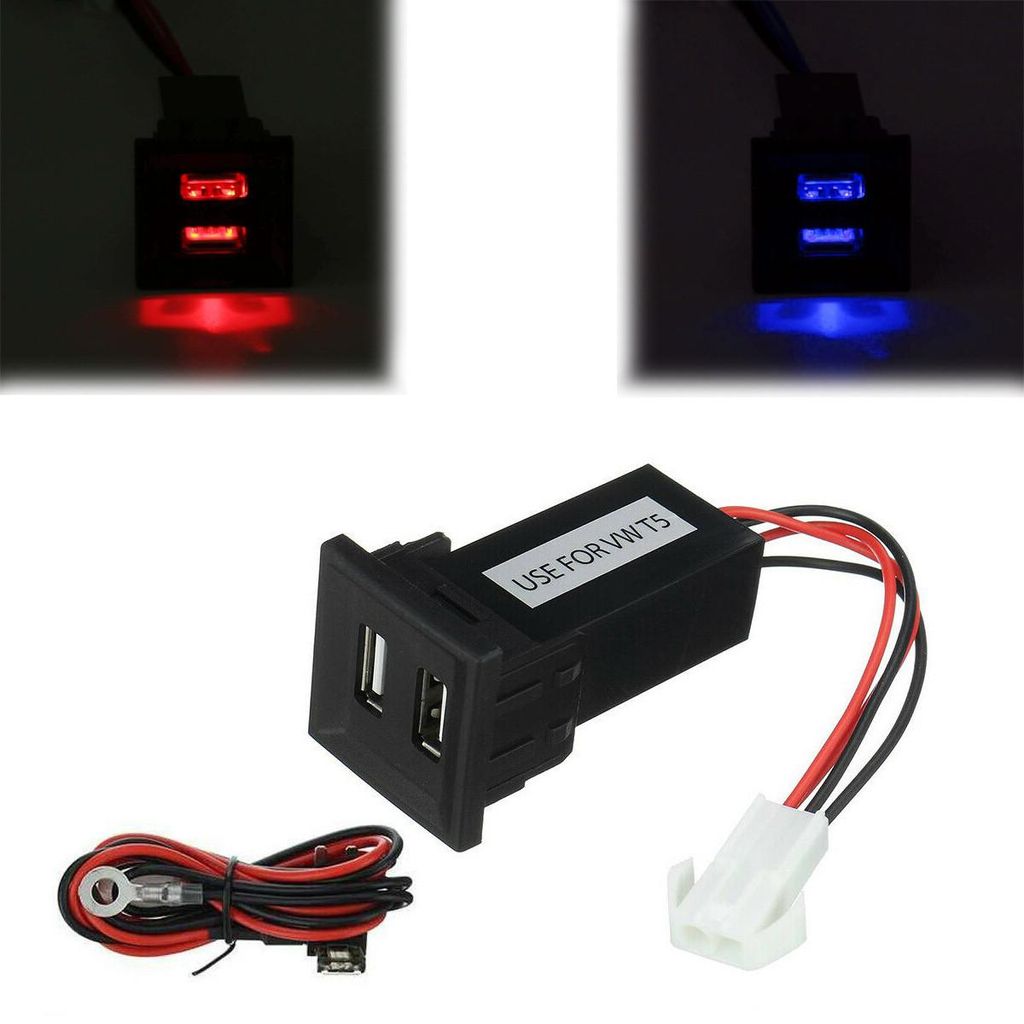 Dvojitá USB nabíječka do palubní desky pro Volkswagen VW Obrázek produktu 
