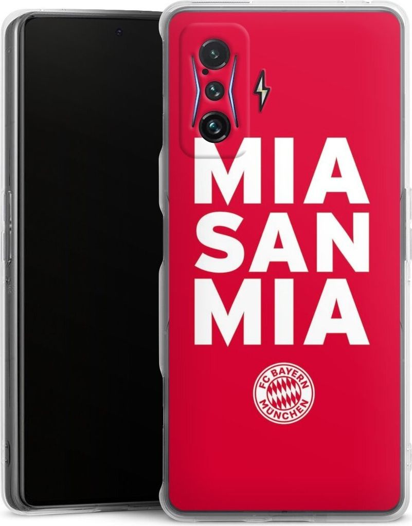 DeinDesign Handyhülle für Xiaomi Poco F4 GT Silikon Hülle Case Smartphone Schutzhülle FC Bayern München FCB Mia San Mia
