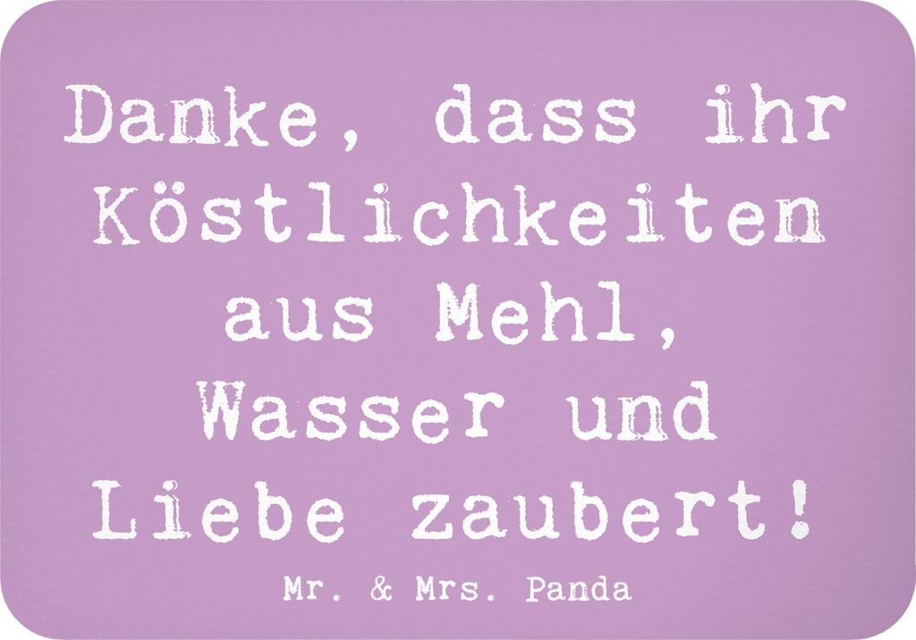 Mr. & Mrs. Panda Magnet Spruch Bäcker-Dank - Lavendeltraum - Geschenk, Dankbarkeit, Backen, Wunder, zettelhalter, Brötchen, Kühlschrankmagnet, D...