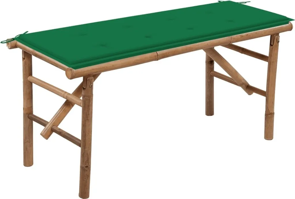 Offerta Panchina Bambù Pieghevole 118cm con Cuscino Comfort