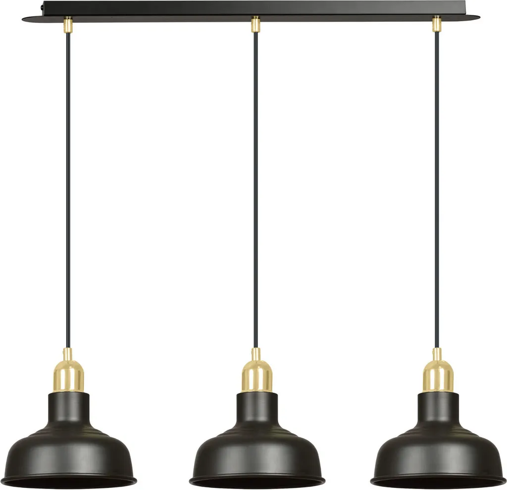 Lustre Emibig IBOR 3 BLACK 1042/3 - Suspension 3xE27 60W Noir Design