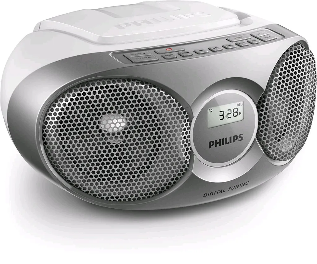 Lecteur CD Philips AZ215S Argent avec Dynamic Bass Boost et Entrée Audio