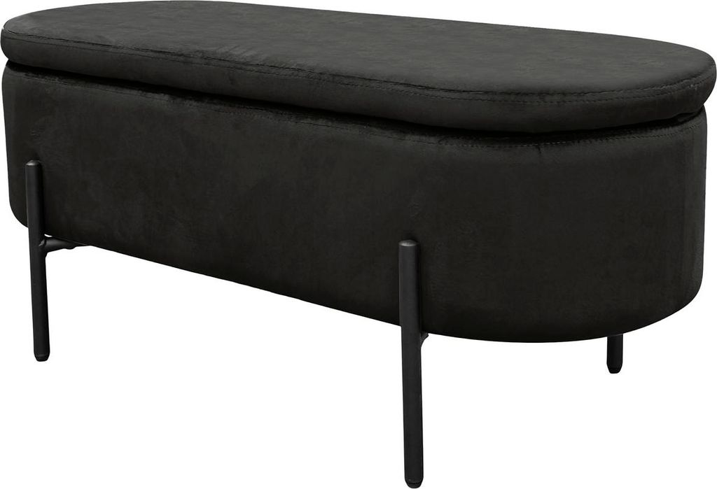 byLIVING Bank NOVA / Samt schwarz / Metall schwarz Produktbild 