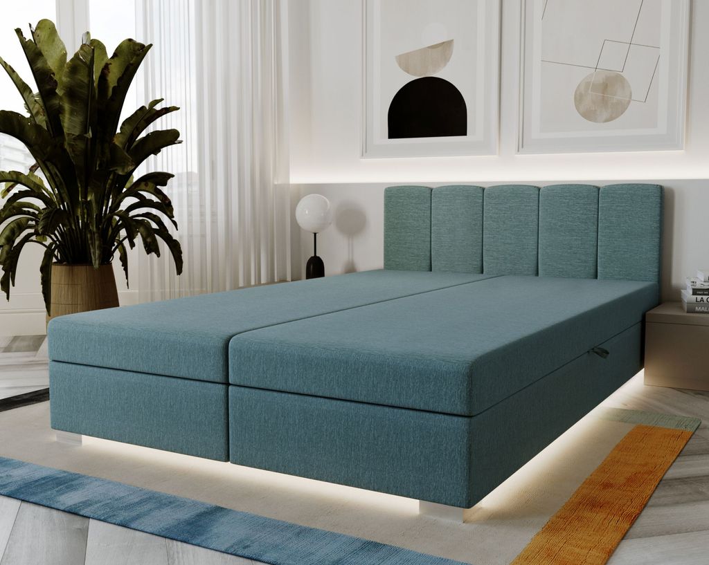 Kontinentales Bett 140x200 ROSIE 6 - türkis