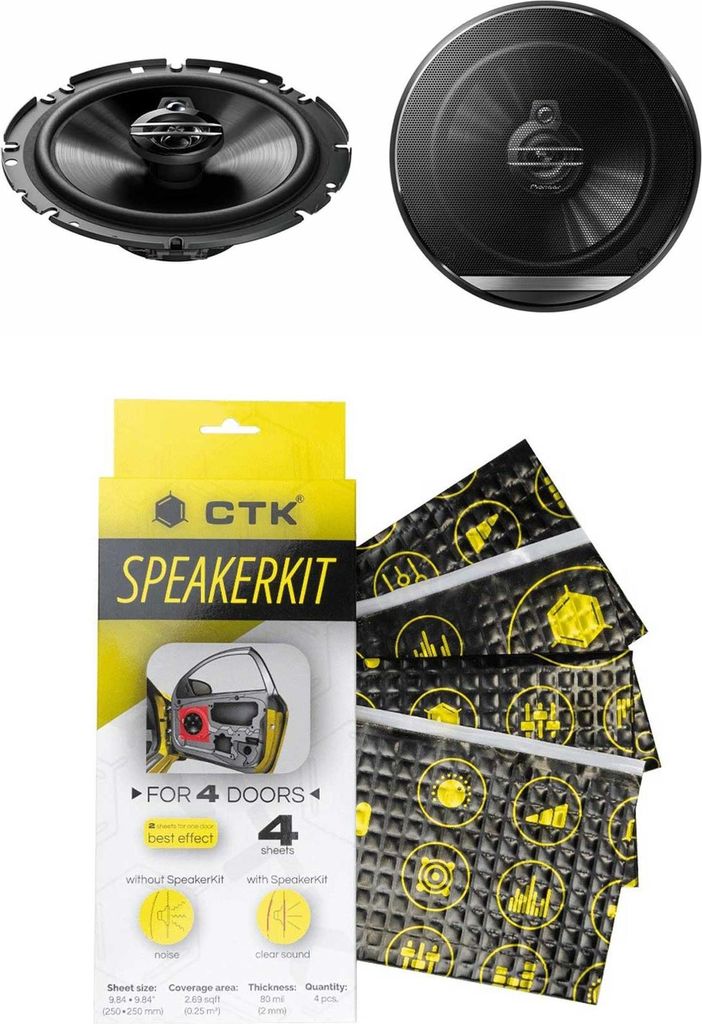Lautsprecher Pioneer TS-G1730F inkl. CTK Speakerkit Dämmpaket -