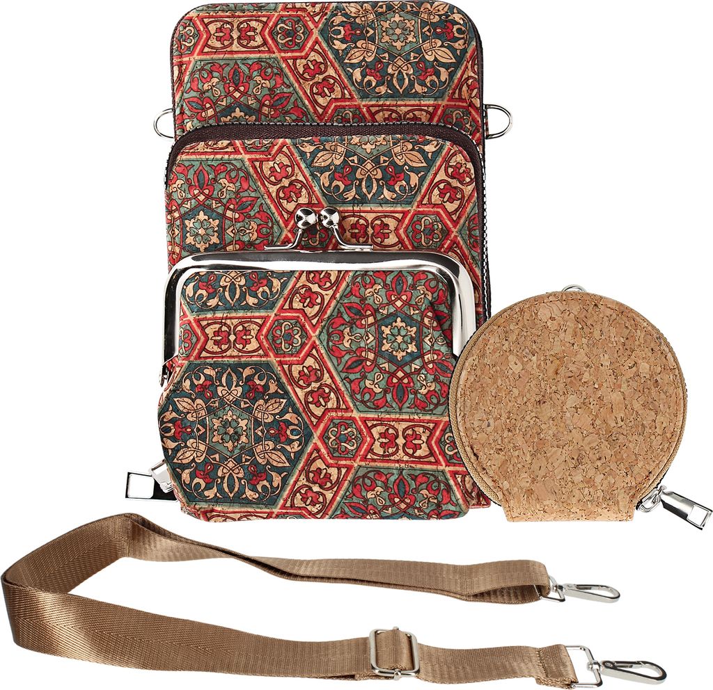 Avizar, Korktasche, CorkArt Collection, Reißverschluss / Kuss-Verschluss, Mehrfarbig