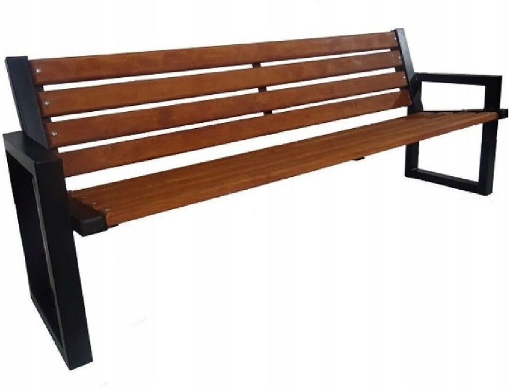 Karstal Gartenbank Stahl Sitzbank Parkbank Garten Bank Gartenmöbel Holz Lehne ROM 9529