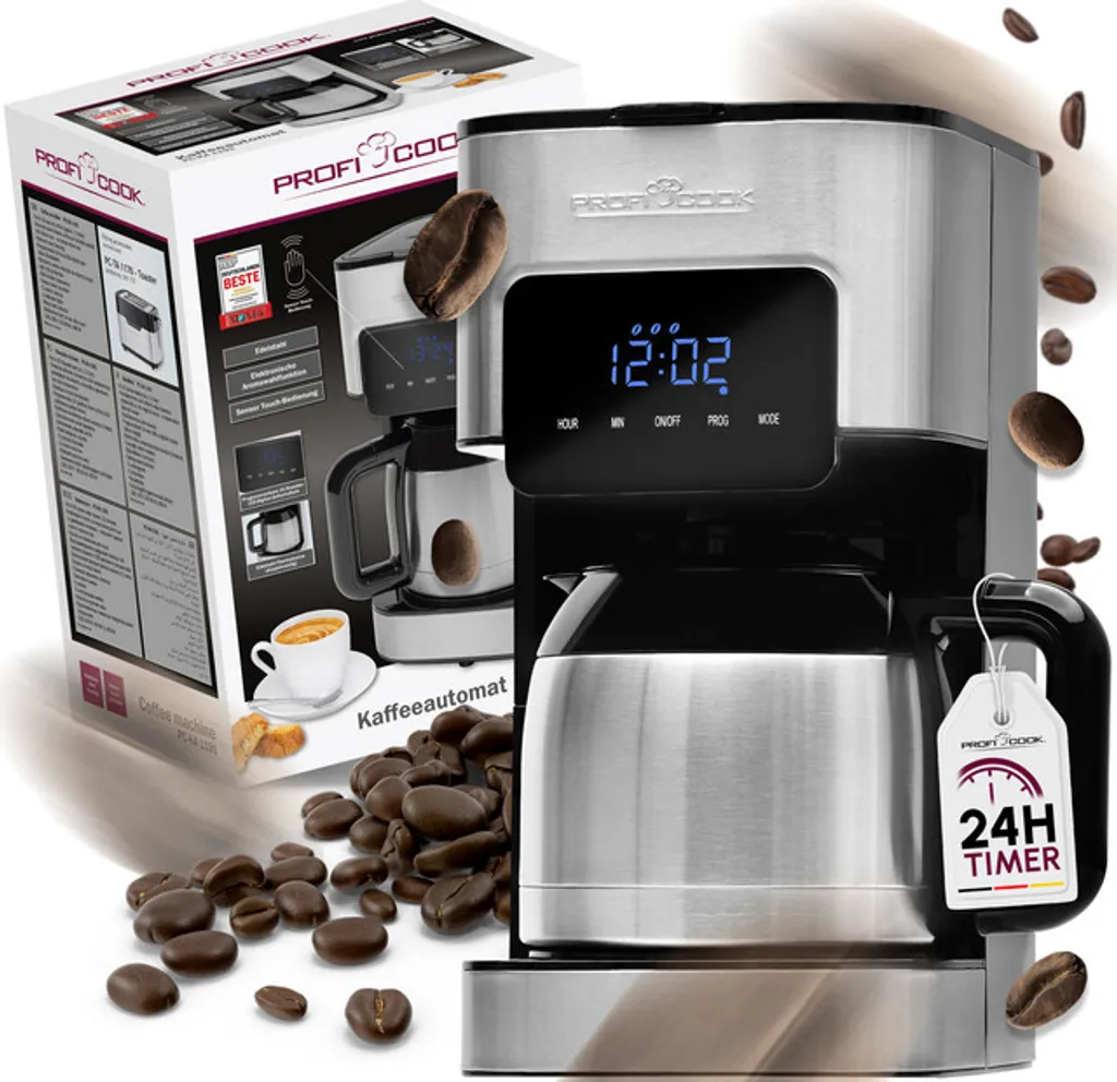 Cafetière programmable PC-KA 1191 Profi Cook inox avec écran digital - 5